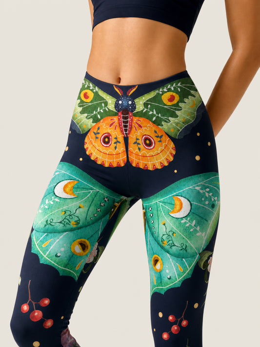 Moonlit Moth High-Rise Leggings