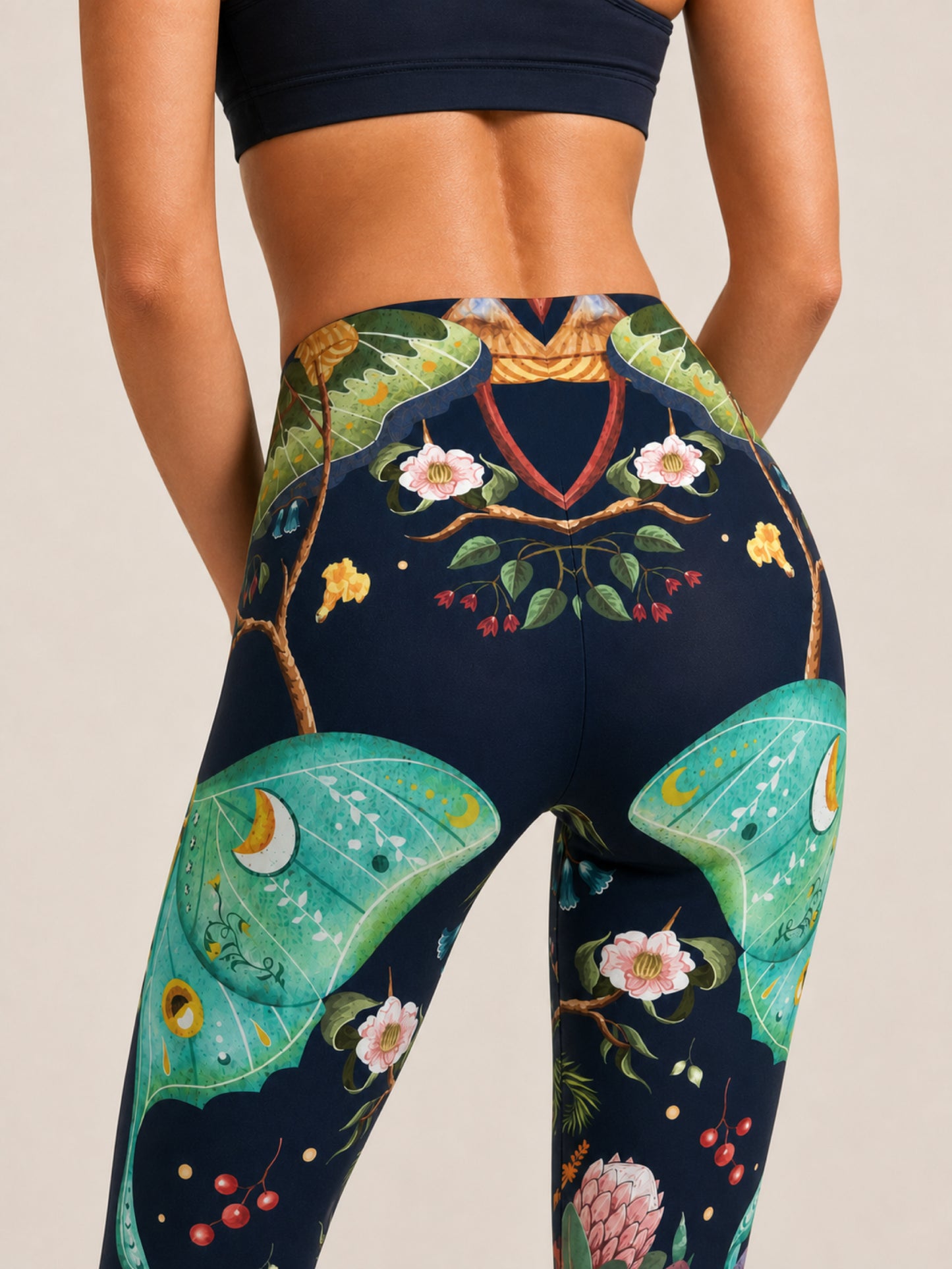 Moonlit Moth High-Rise Leggings