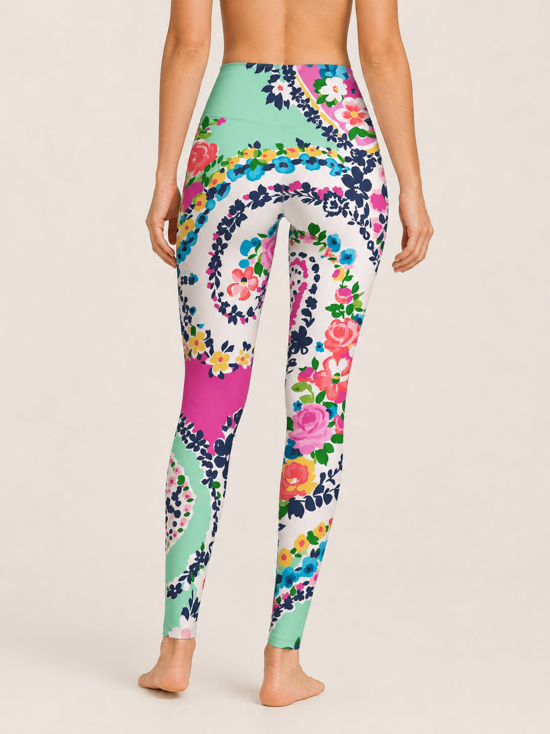 Vintage Floral Patchwork Sculpt Leggings
