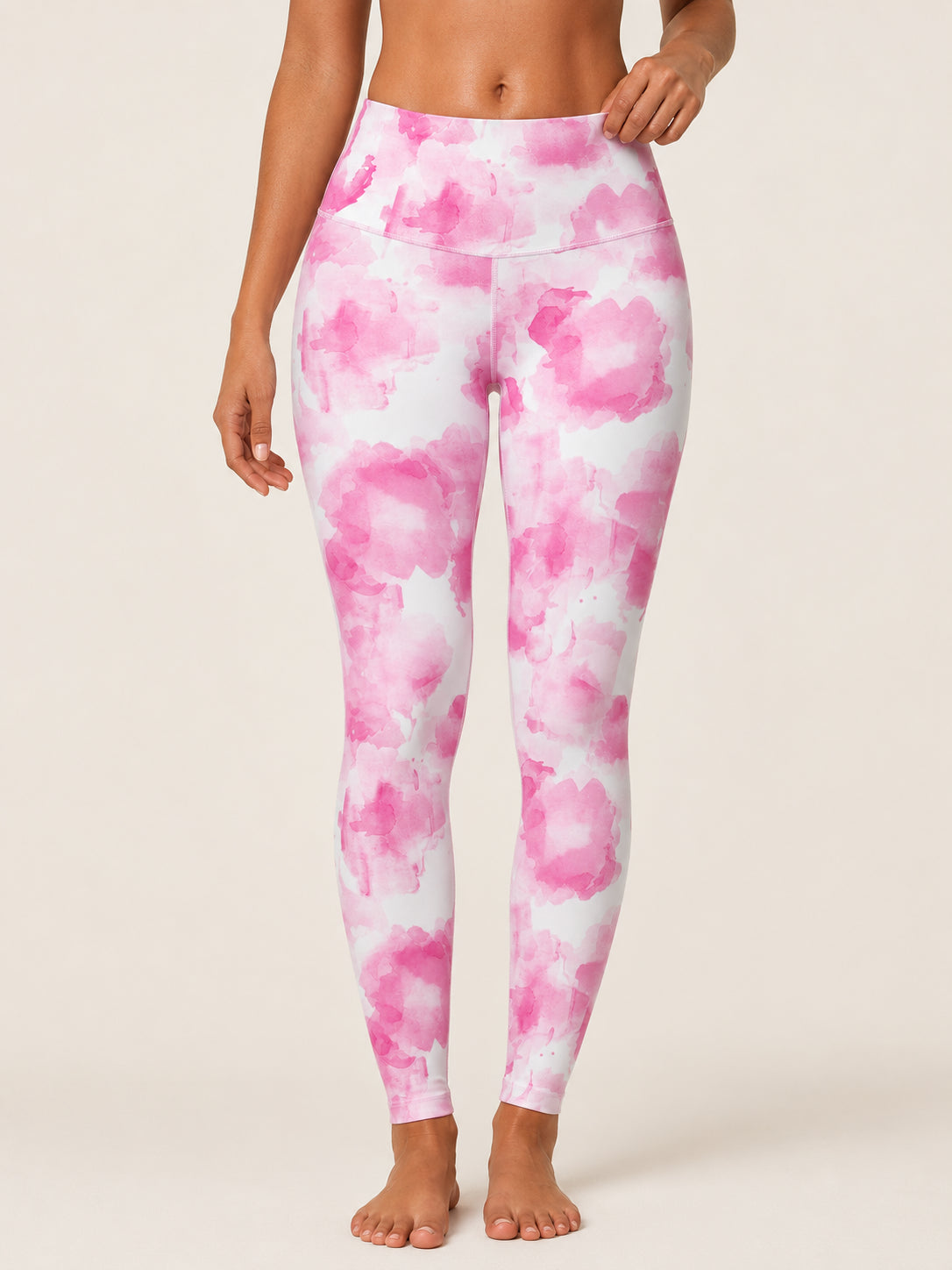 Pink Watercolor Cloud Sculpt Leggings
