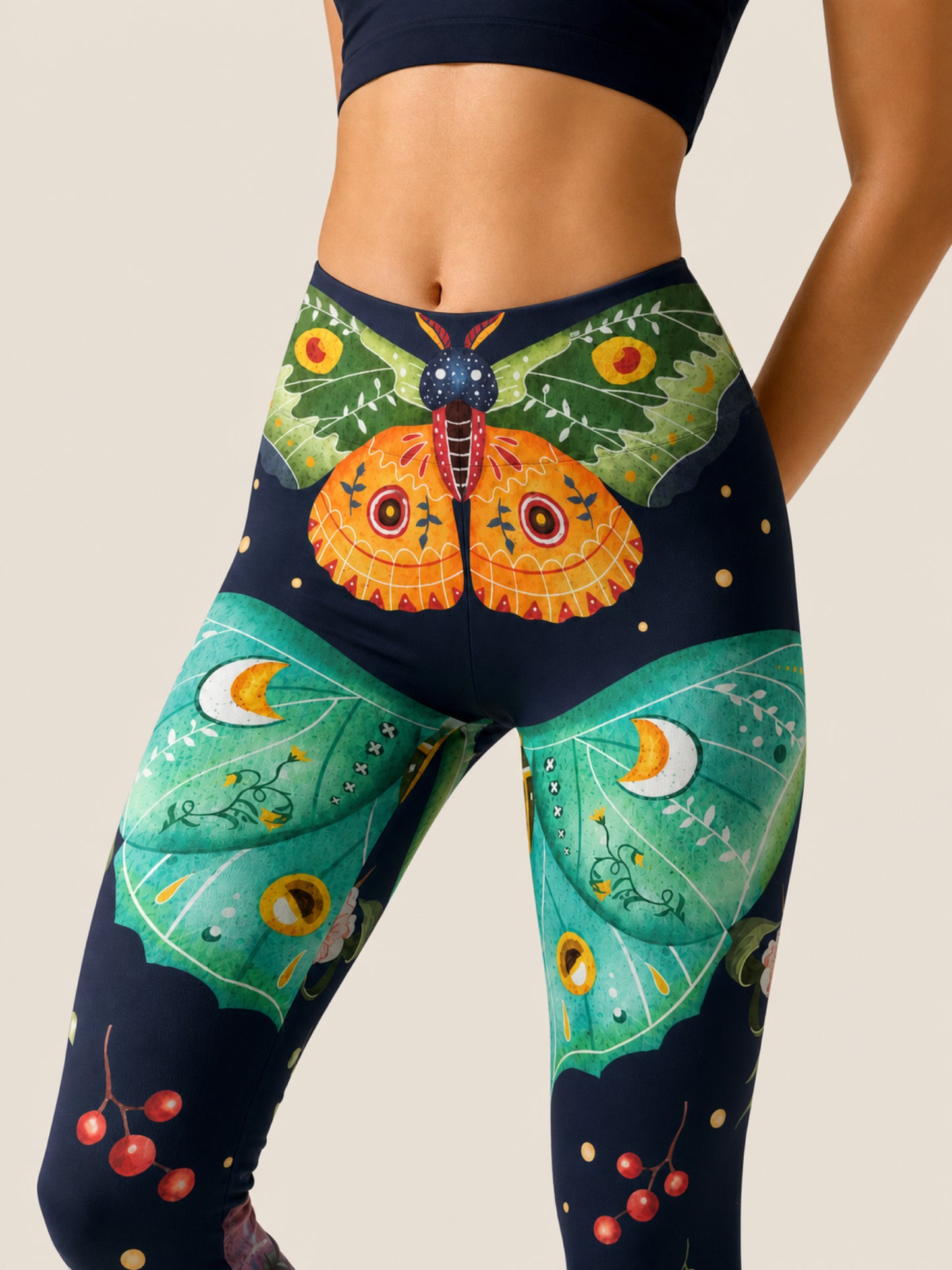 Moonlit Moth High-Rise Leggings