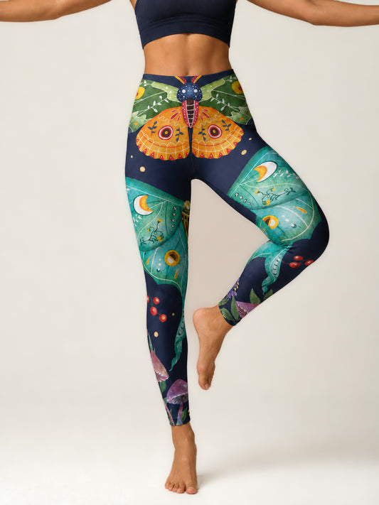 Moonlit Moth High-Rise Leggings