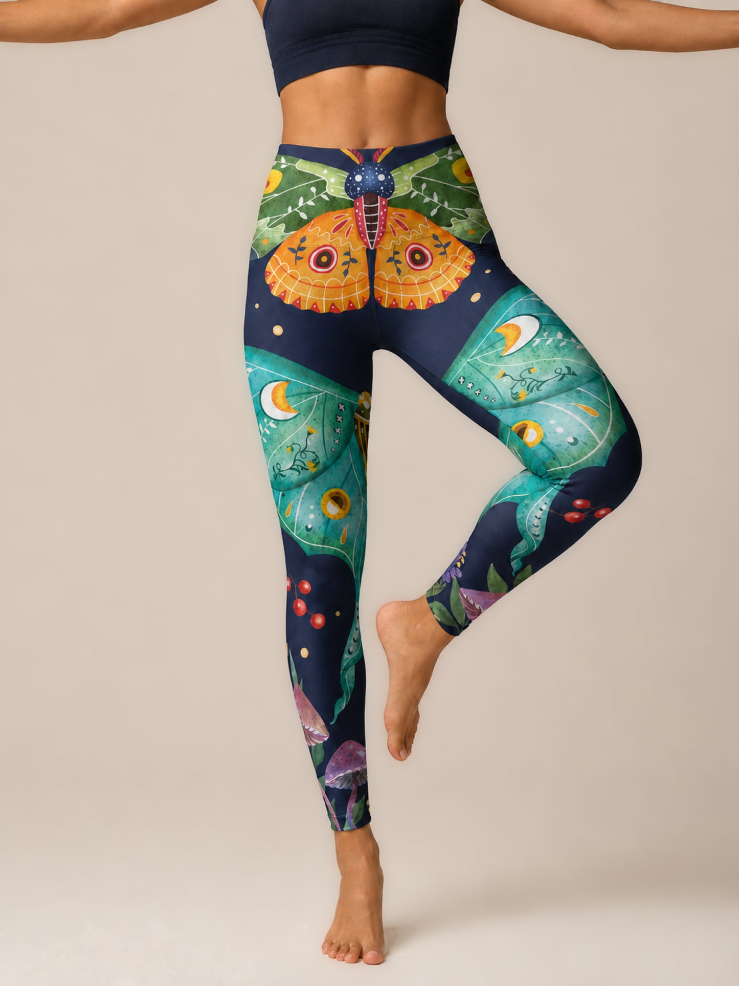 Moonlit Moth High-Rise Leggings
