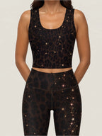 Cosmic Leopard Longline Sports Bra Set