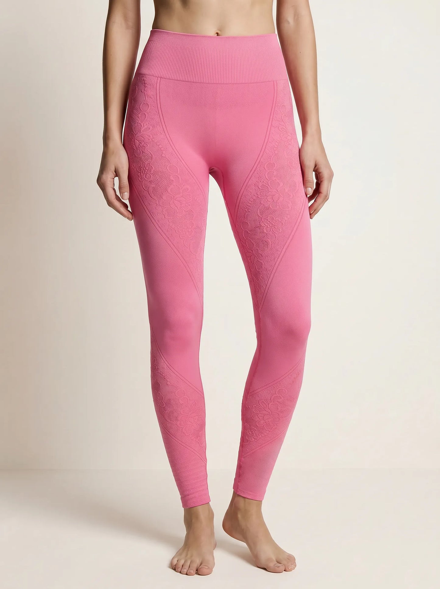 Floral Jacquard Seamless Leggings