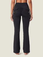 Utility Flap-Pocket Flare Leggings
