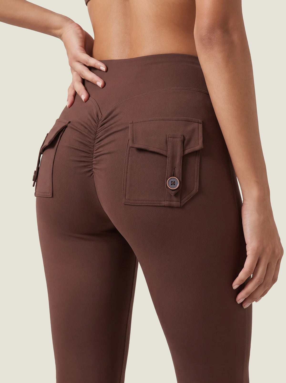 Utility Flap-Pocket Flare Leggings
