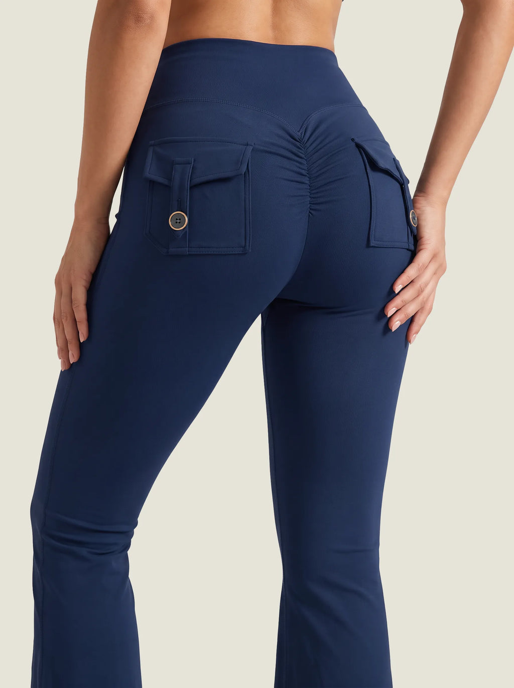 Utility Flap-Pocket Flare Leggings