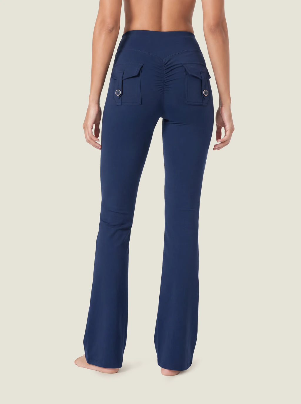 Utility Flap-Pocket Flare Leggings