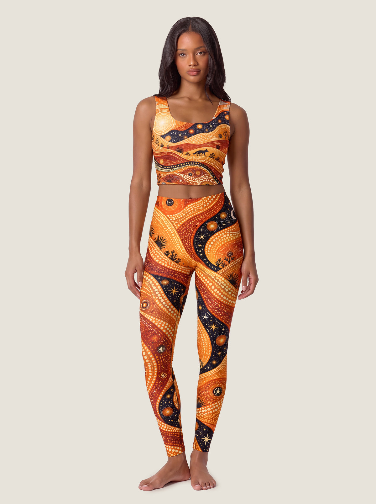 Desert Fox Dot Art Bralette Set