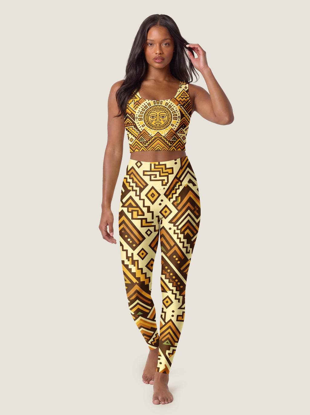 Geometric Sun Motif Bralette Set