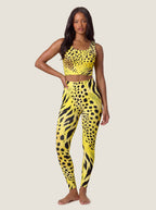 Electric Yellow Animal Print Bralette Set