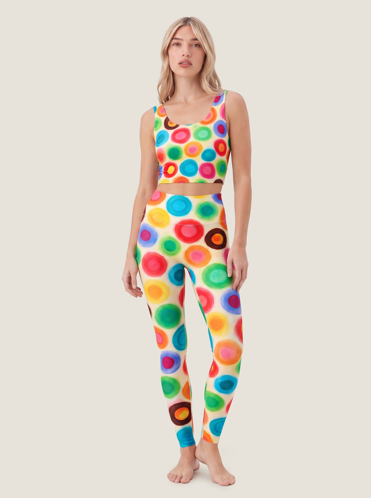 Watercolor Rainbow Circle Bralette Set
