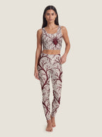 Crimson Heart Branch Crop Top Set