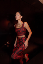 Crimson Gothic Throne Crop Top Set