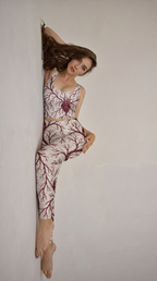 Crimson Heart Branch Crop Top Set
