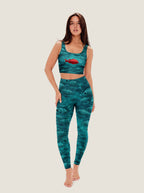 Red Fish in Blue Waters Crop Top Set