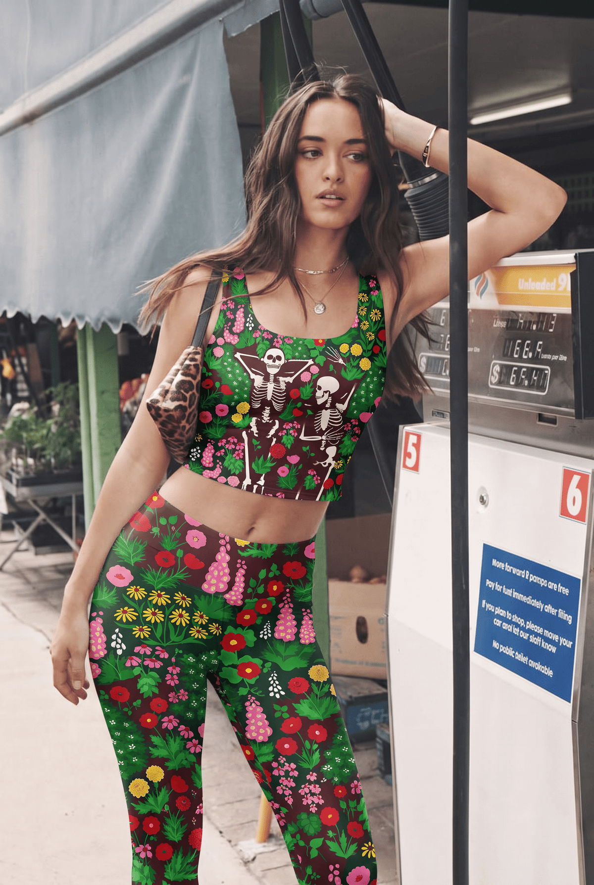 Floral Skeleton Garden Gothic Bralette Set