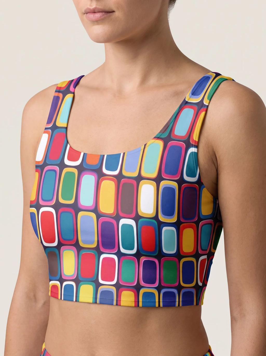 Color Grid Sports Bra Set