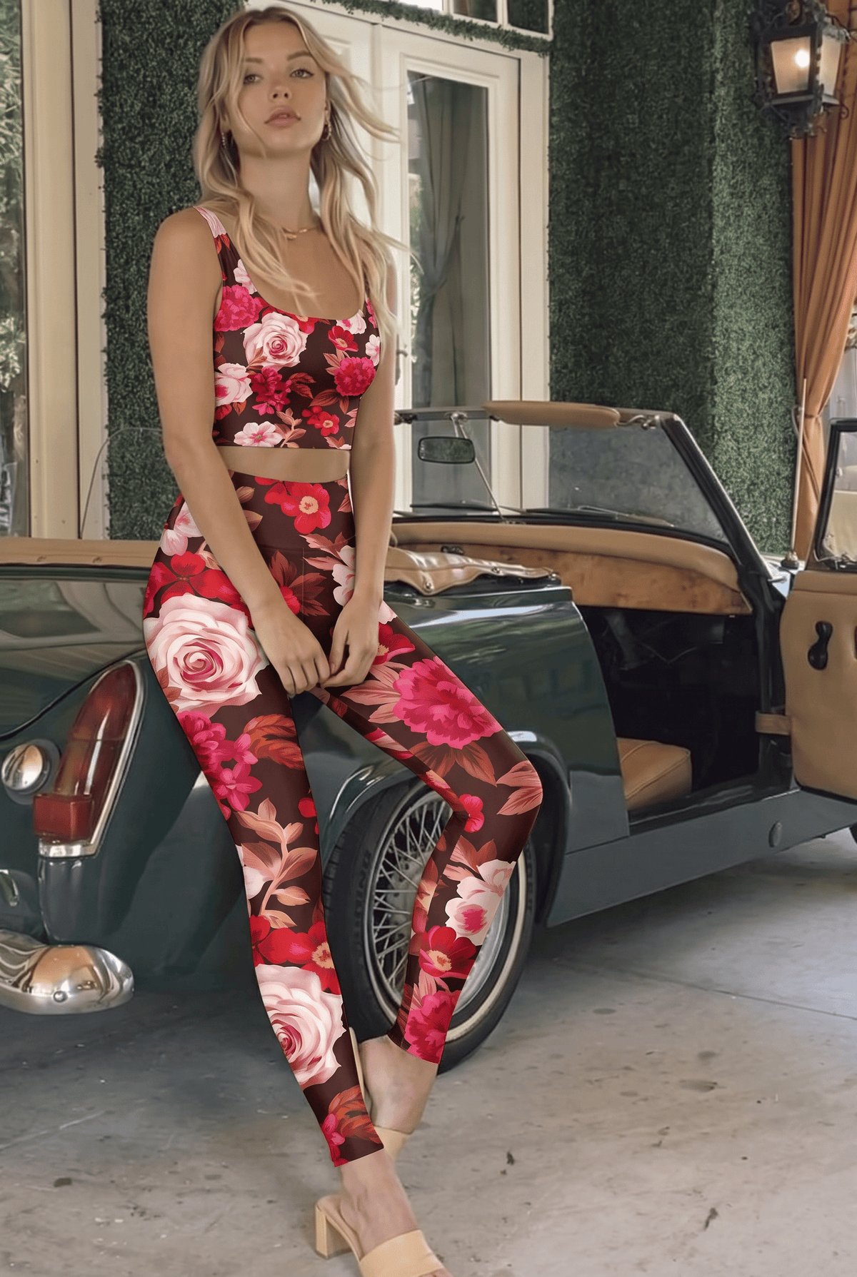 Vintage Rose Floral Bralette Set