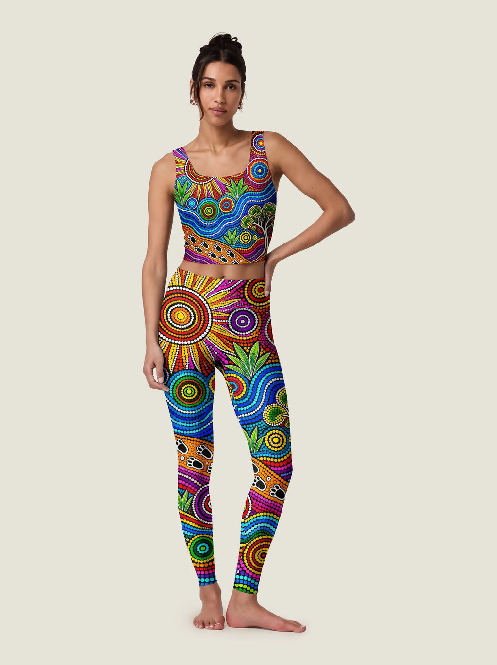 Aboriginal Dot Art Pattern Bralette Set