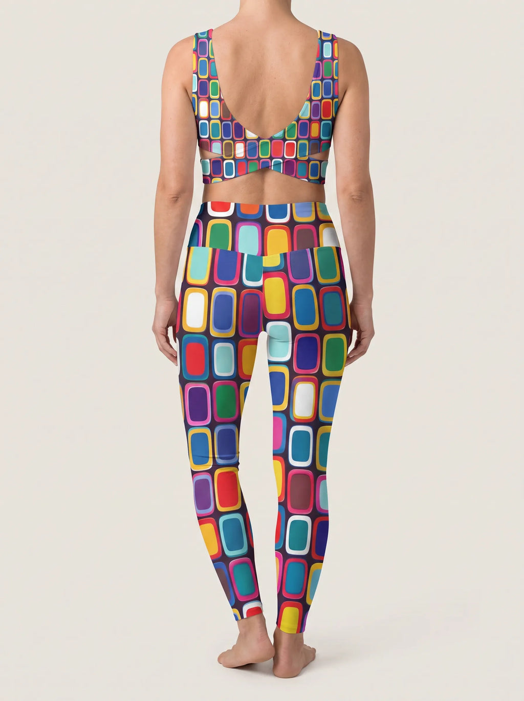 Color Grid Sports Bra Set