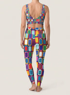 Color Grid Sports Bra Set