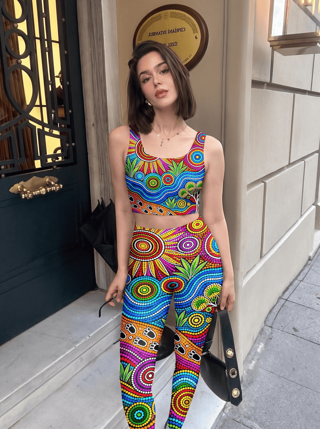 Aboriginal Dot Art Pattern Bralette Set