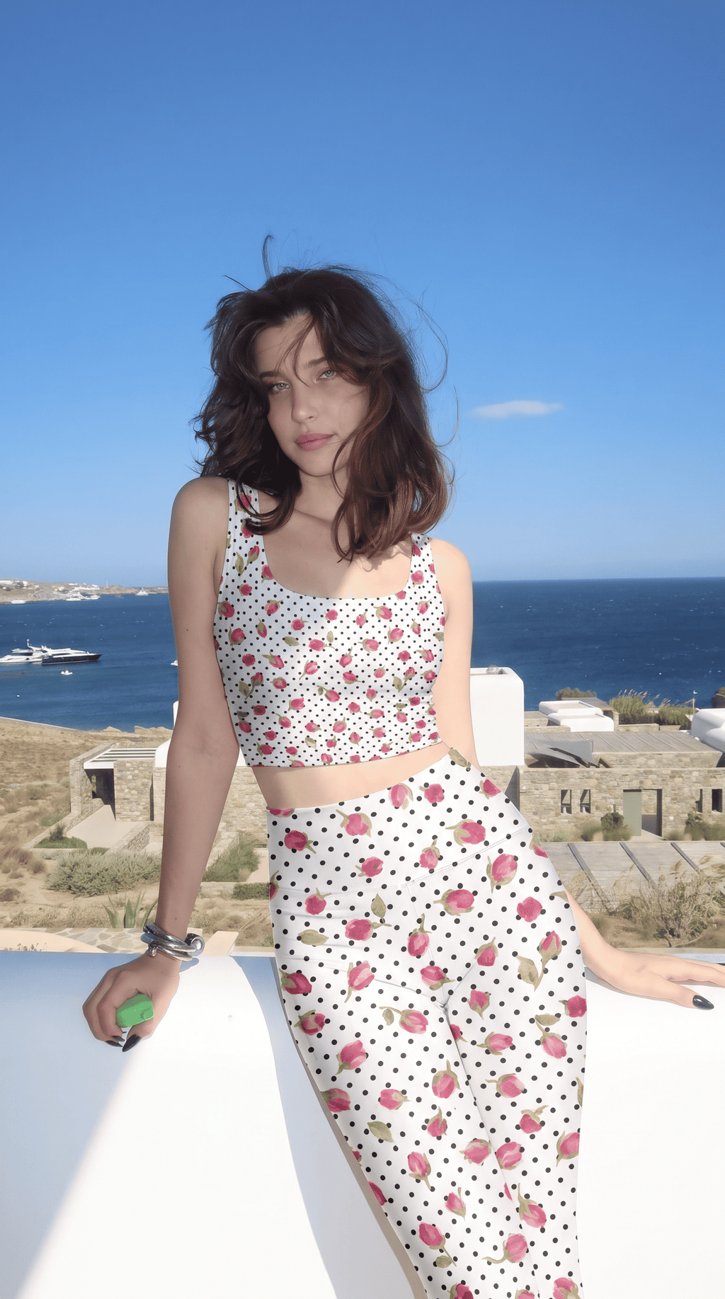 Polka Dot Rose Bud Bralette Set