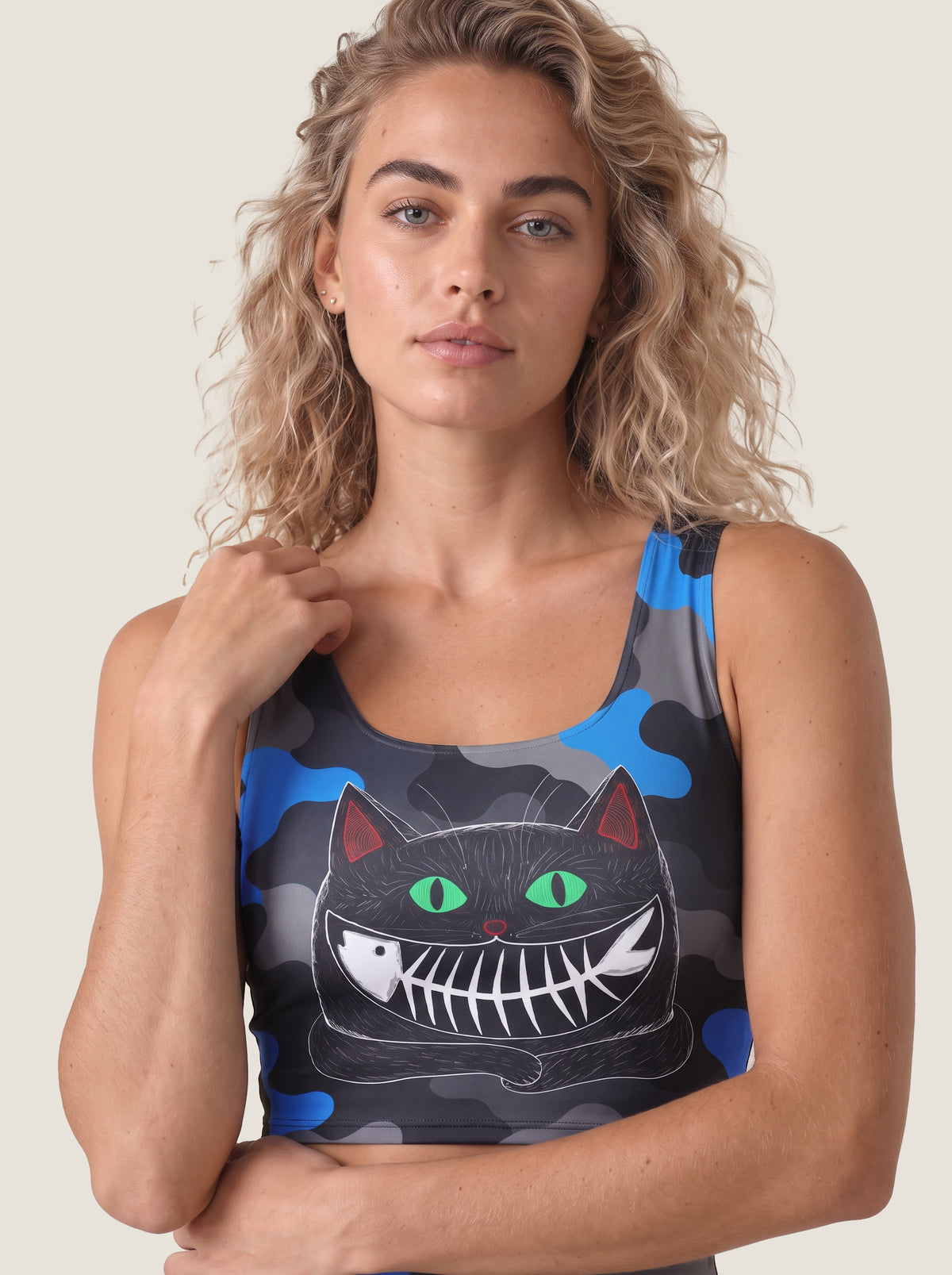 Black Cat Camo Sports Bra Set