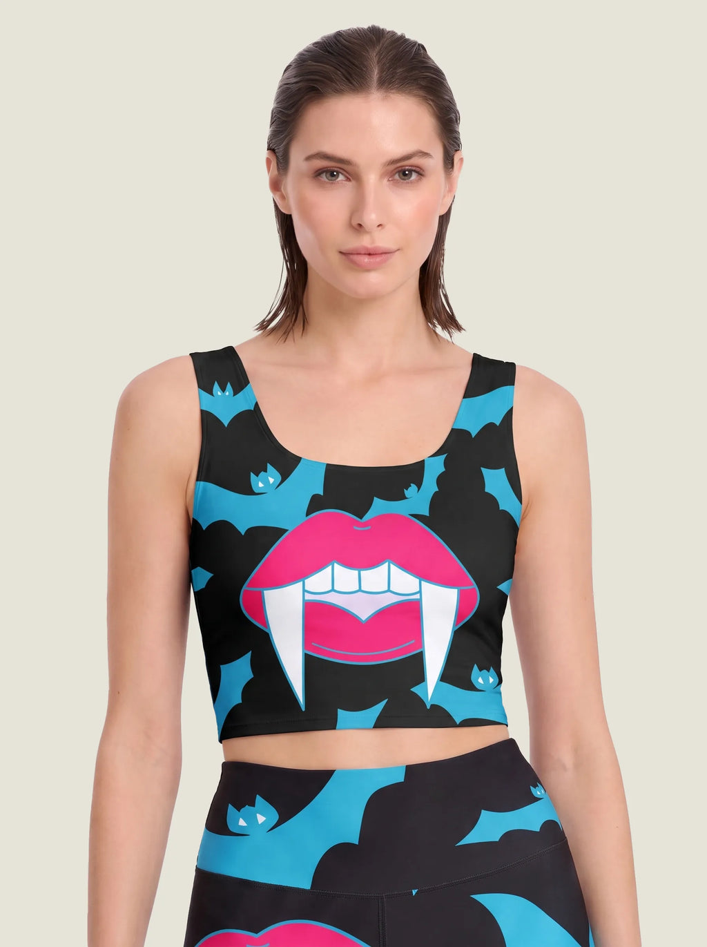 Vampire Fang Bat Sports Bra Set