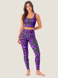 Neon Leopard Print Sports Bra Set