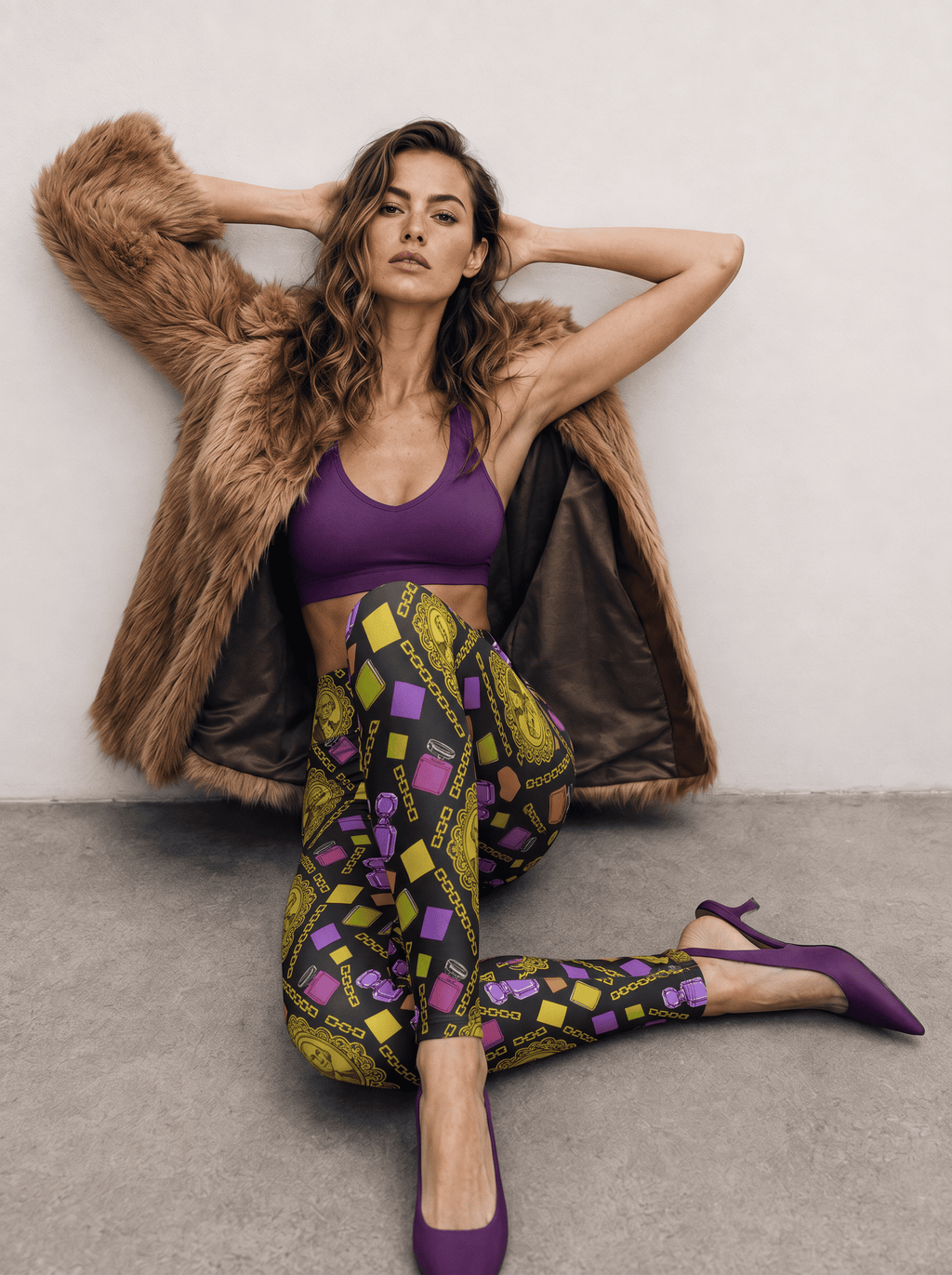 Gilded Cameo Glam High-Rise Leggings