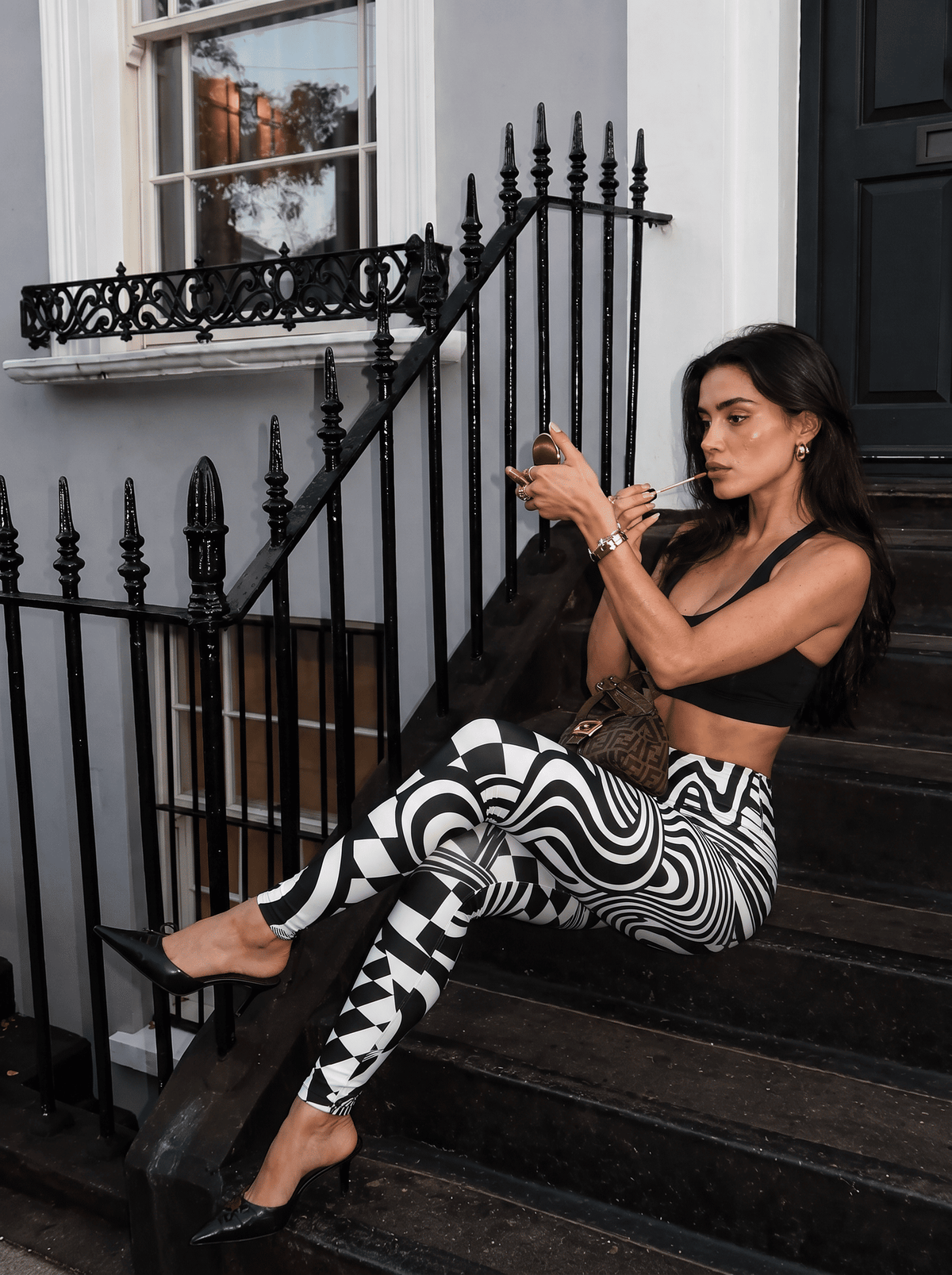 Monochrome Optical Maze High-Rise Leggings