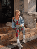Rose Houndstooth Garden High-Rise Leggings Set