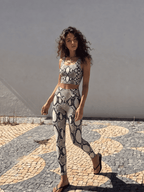 Snake Skin Print Sports Bra Set