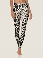 Ivory Leopard Spot Sports Bra Set