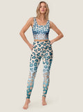 Blue Gradient Leopard Sports Bra Set