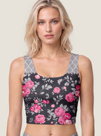 Vintage Pink Rose Sports Bra Set