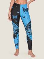 Blue Butterfly Contrast Sports Bra Set