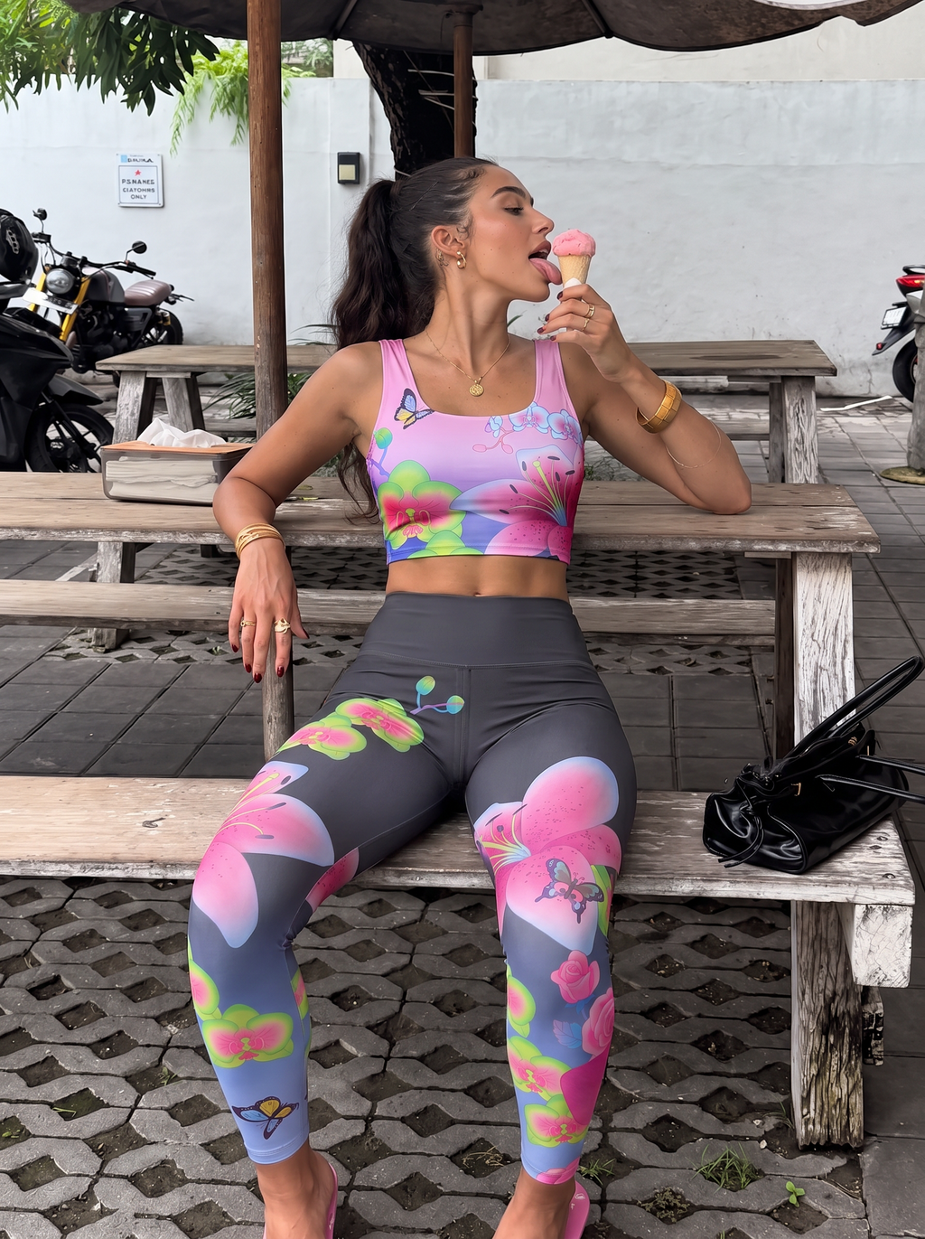 Butterfly Orchid Bloom Sports Bra Set