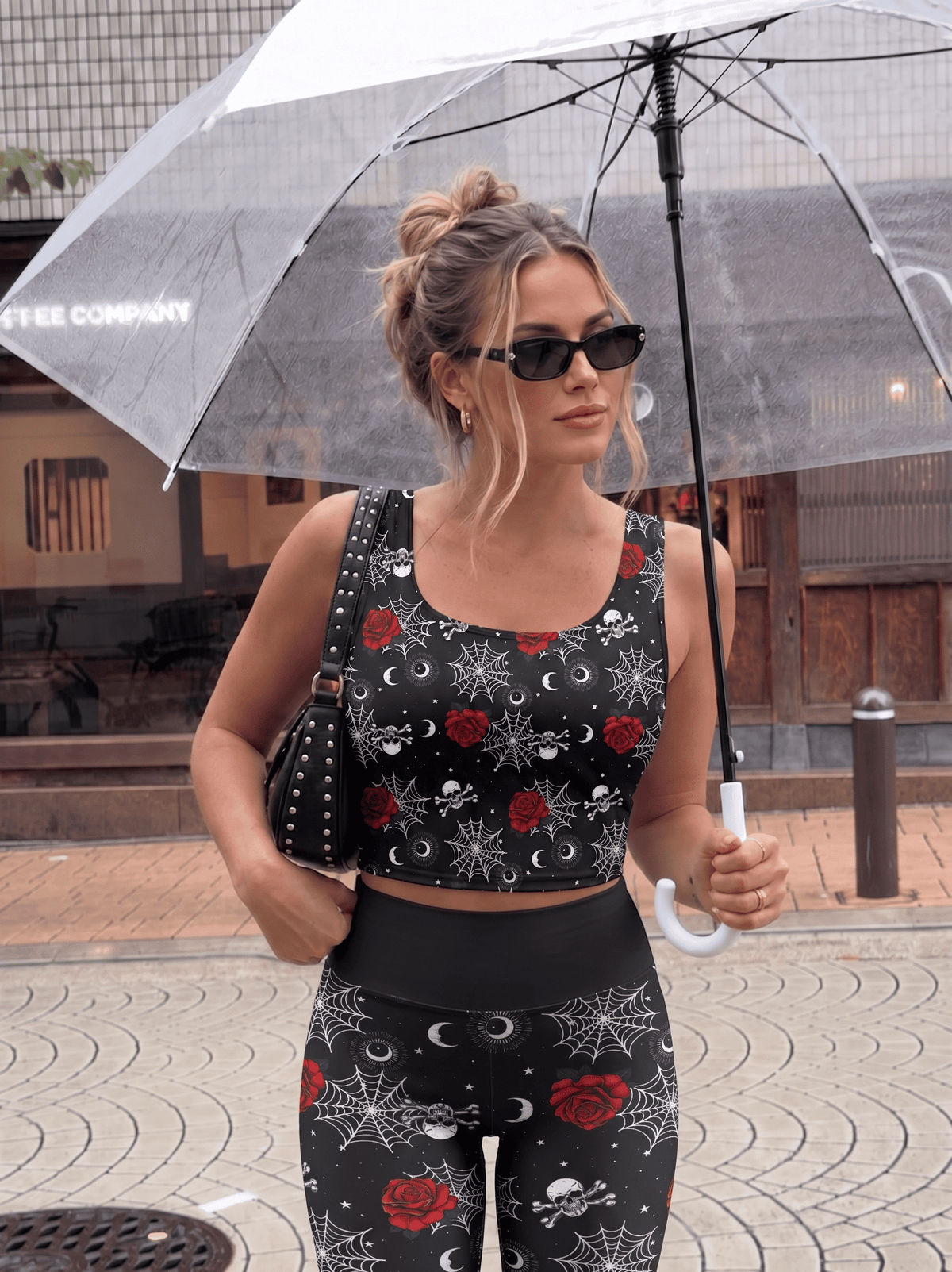 Midnight Rose Longline Sports Bra Set