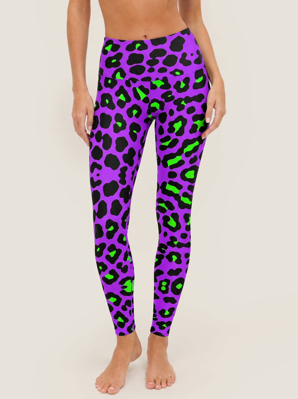 Neon Leopard Print Sports Bra Set