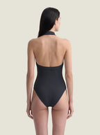 Halter-Neck Braided-Trim Seamless Bodysuit