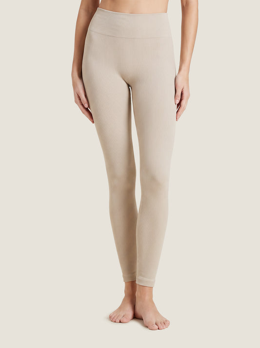 Fine-Rib High-Waist Seamless Leggings