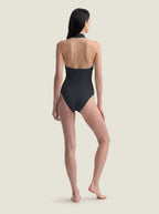 Halter-Neck Braided-Trim Seamless Bodysuit