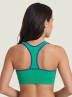 Contrast-Trim Racerback Seamless Bra