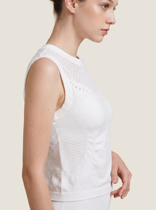Mesh-Knit Seamless Tank Top