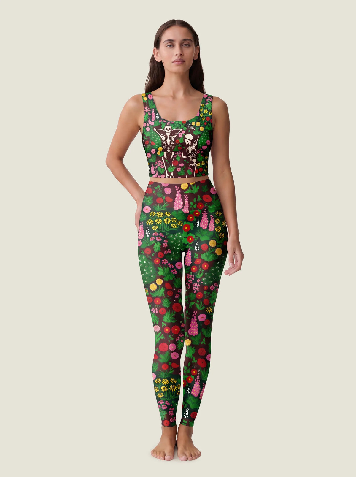 Floral Skeleton Garden Gothic Bralette Set