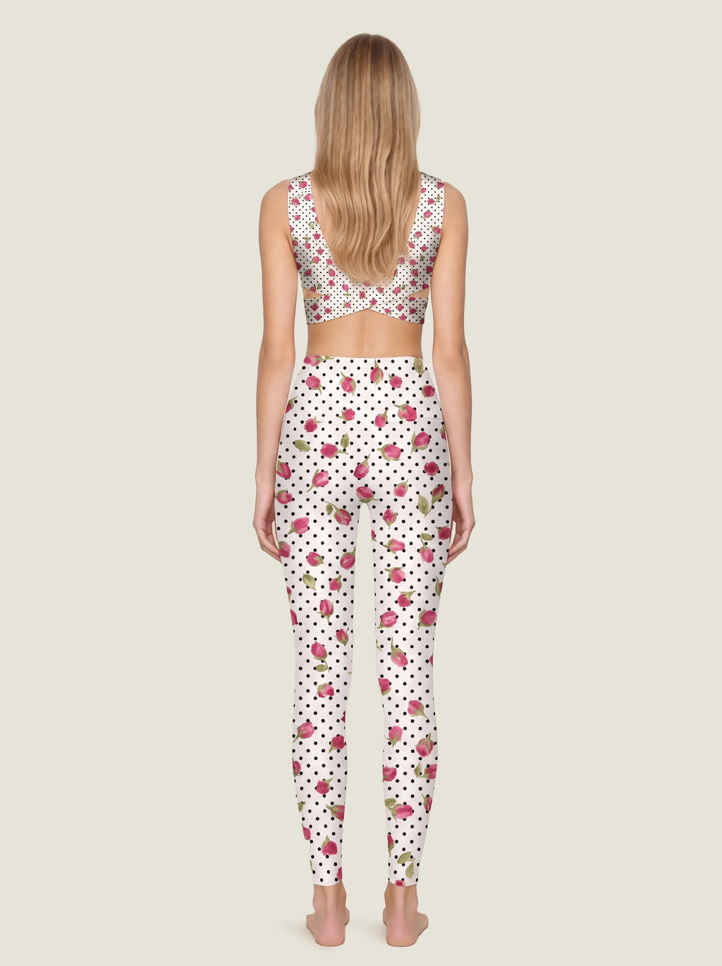 Polka Dot Rose Bud Bralette Set